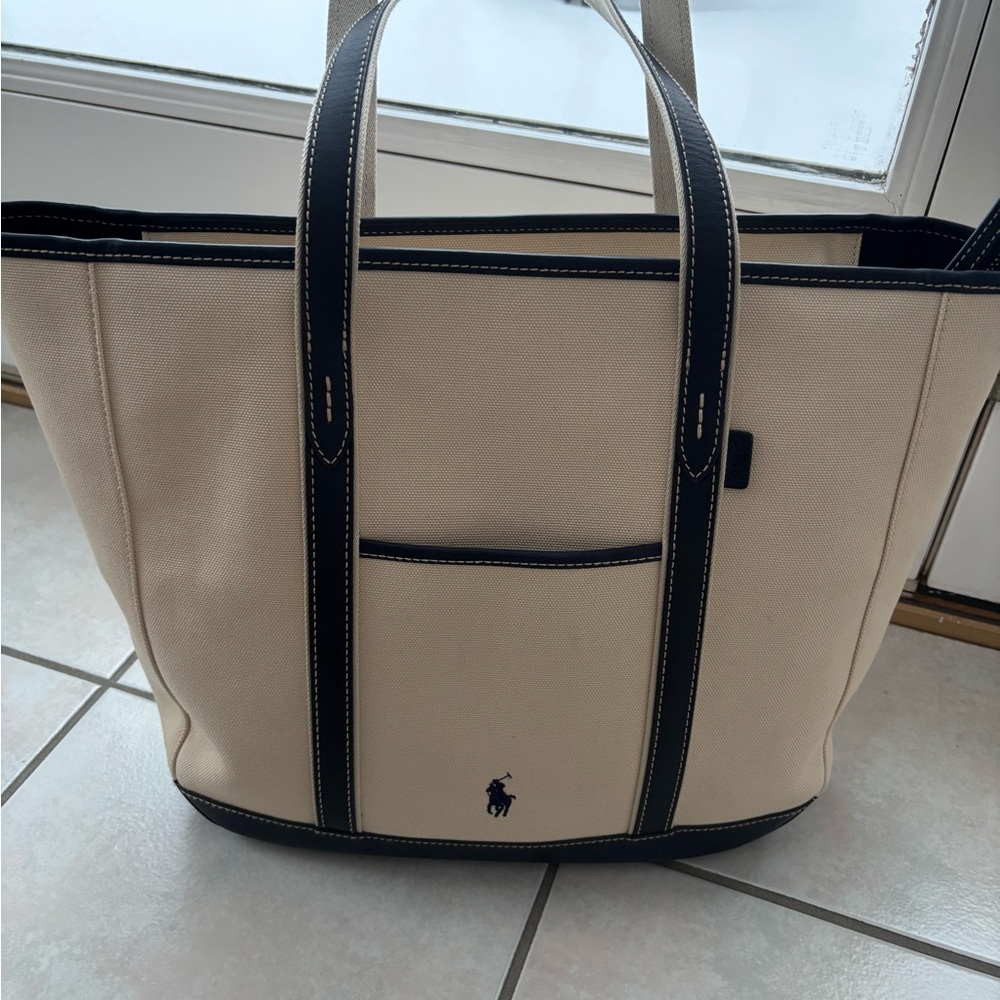 Polo by Ralph Lauren Tan and Blue Tote Bag